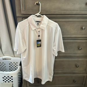 Men’s Pebble Beach performance golf shirt. White. Size XL